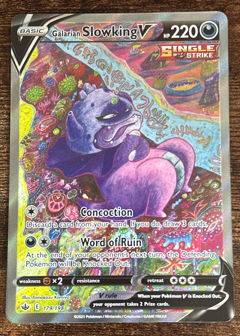 Galarian Slowking V 179/198 Chilling Reign front card photo in PokeToGrade pregrading report