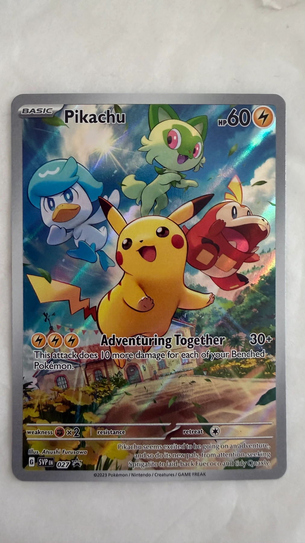 Pikachu 027/225 SVP Black Star Promos front card photo in PokeToGrade pregrading report