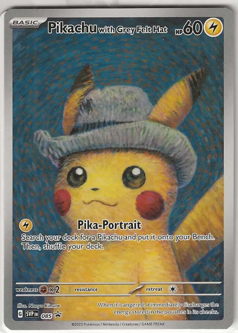 Pikachu with Grey Felt Hat 085/225 SVP Black Star Promos front card photo in PokeToGrade pregrading report
