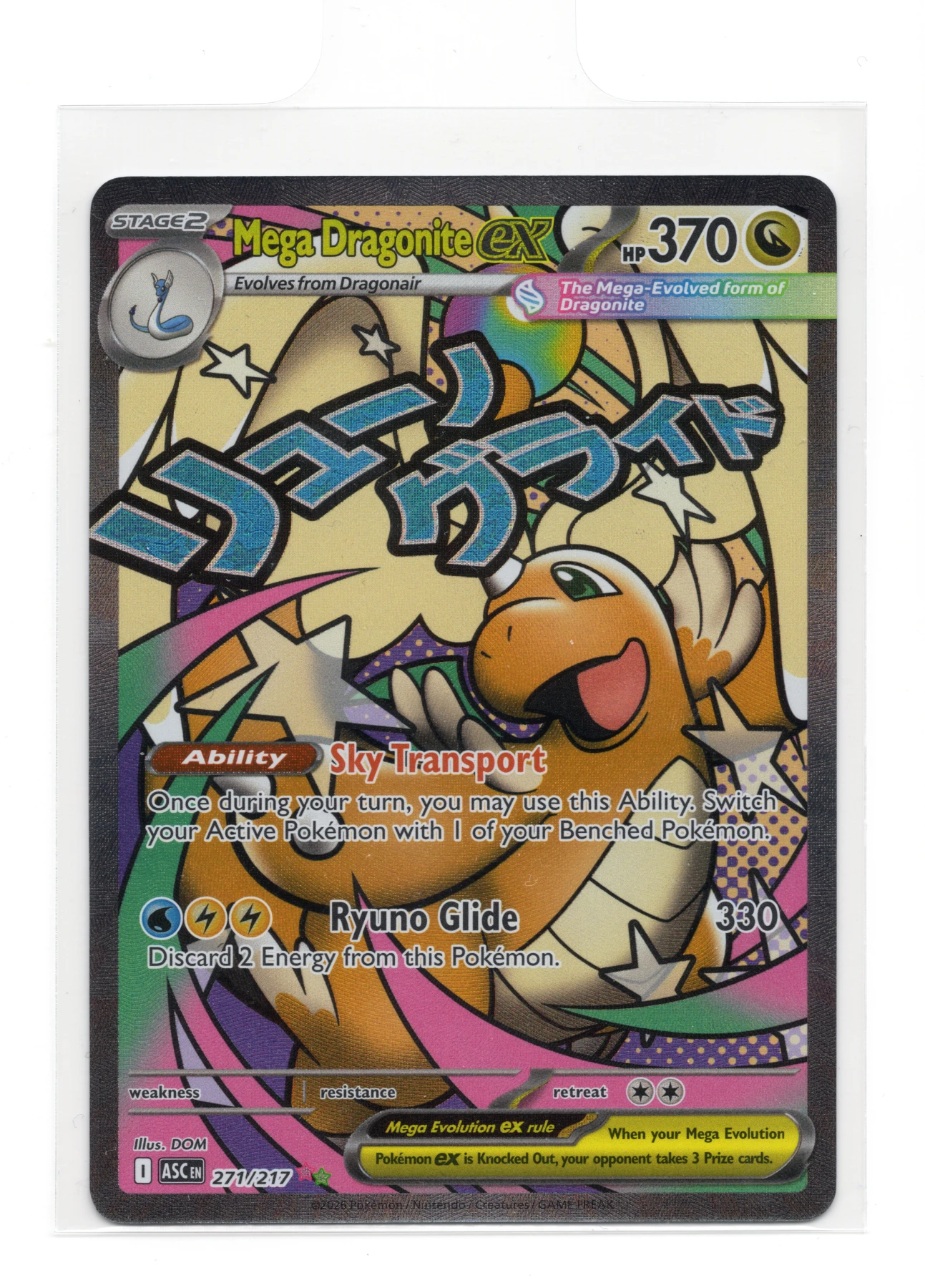 Mega Dragonite ex 271/217 Ascended Heroes front card photo in PokeToGrade pregrading report