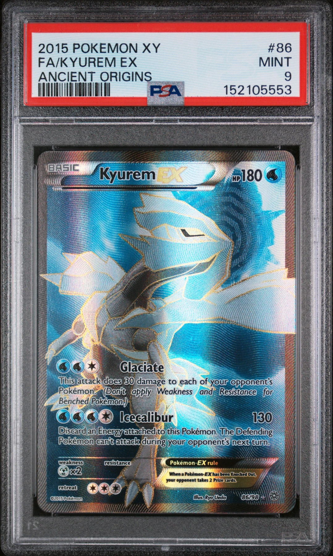 Kyurem EX 086/98 Ancient Origins front card photo in PokeToGrade pregrading report