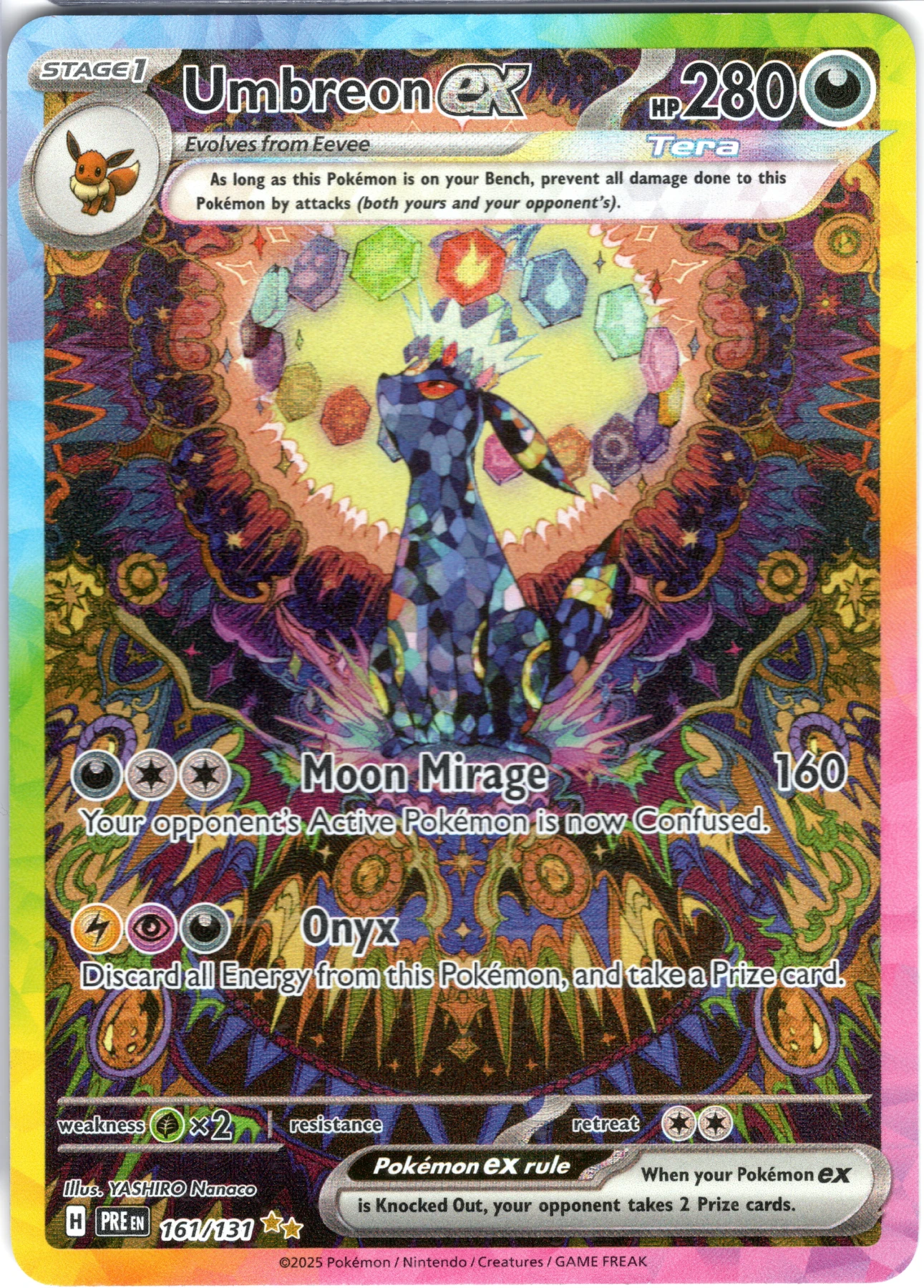 Umbreon ex 161/131 Prismatic Evolutions front card photo in PokeToGrade pregrading report