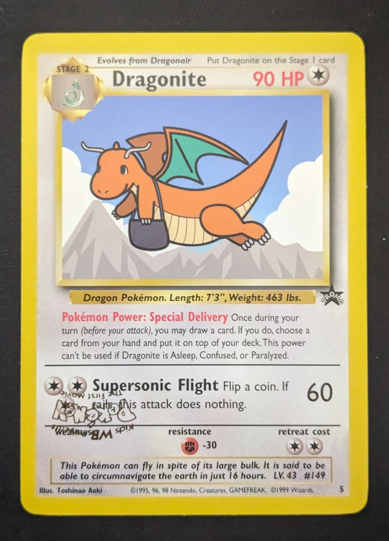 Dragonite 005/53 Wizards Black Star Promos front card photo in PokeToGrade pregrading report