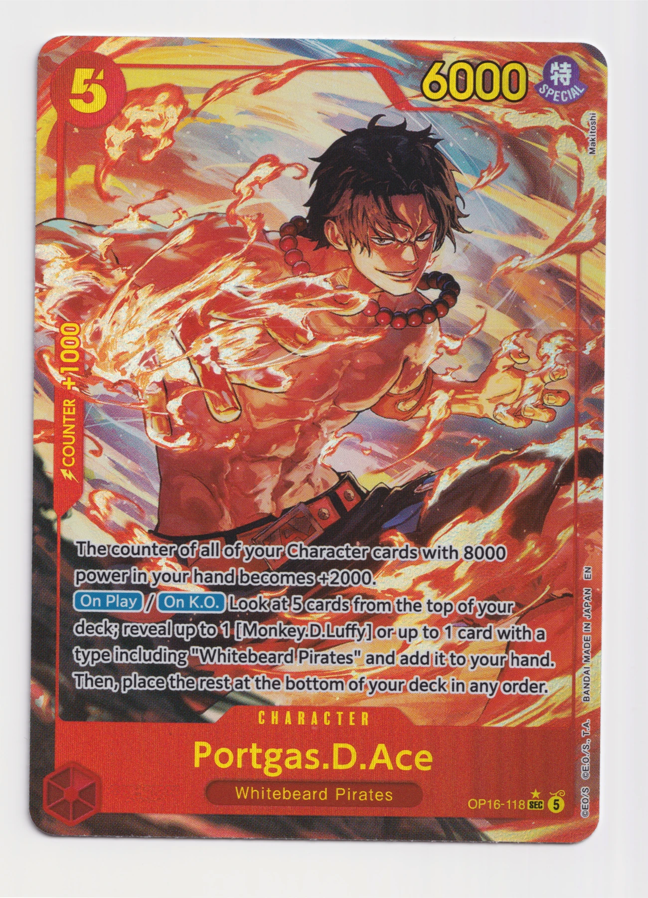 Portgas.D.Ace (OP16-118) OP16-118 The Time of Battle front card photo in PokeToGrade pregrading report