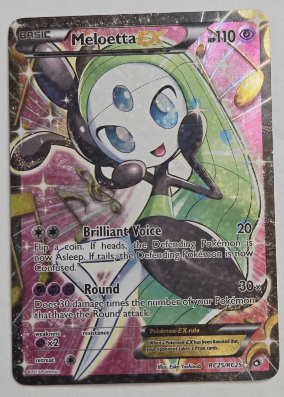 Meloetta-EX RC25/113 Legendary Treasures front card photo in PokeToGrade pregrading report