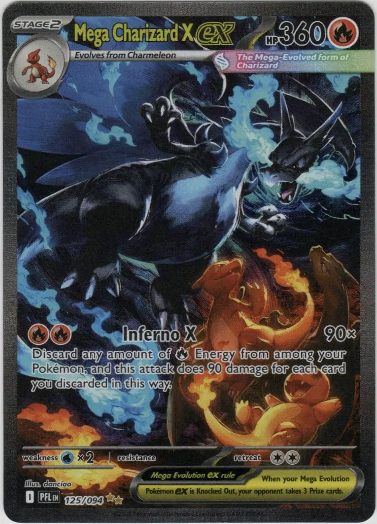 Mega Charizard X ex 125/94 Phantasmal Flames front card photo in PokeToGrade pregrading report