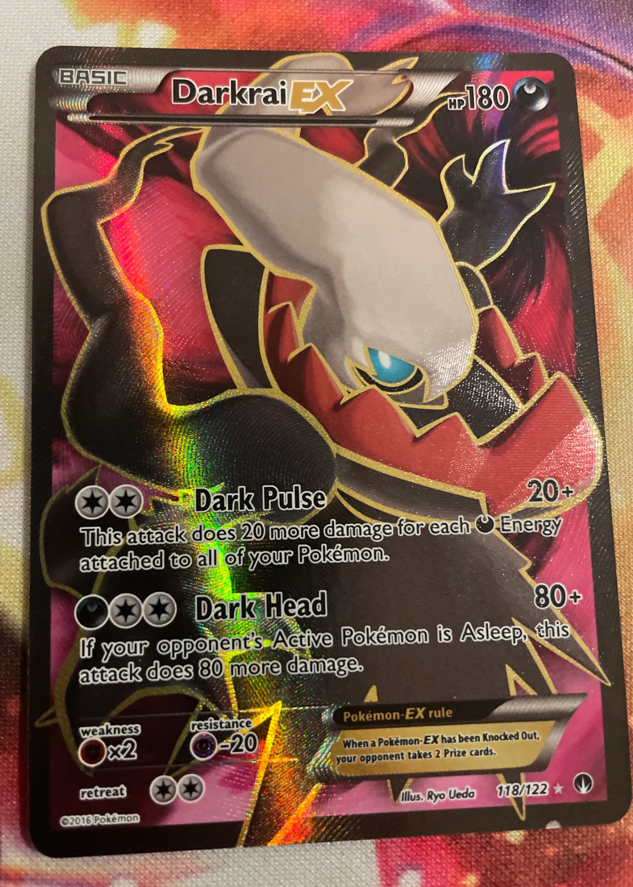 Darkrai EX 118/122 BREAKpoint front card photo in PokeToGrade pregrading report