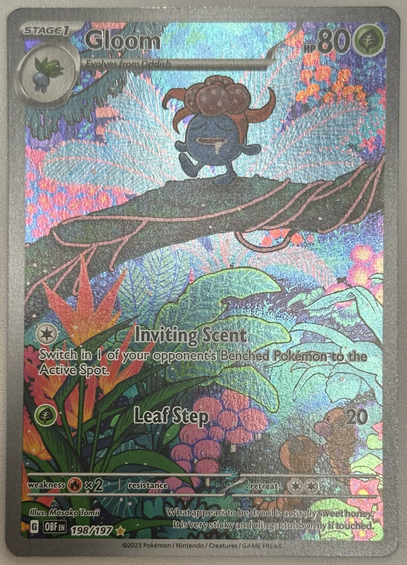 Gloom 198/197 Obsidian Flames front card photo in PokeToGrade pregrading report