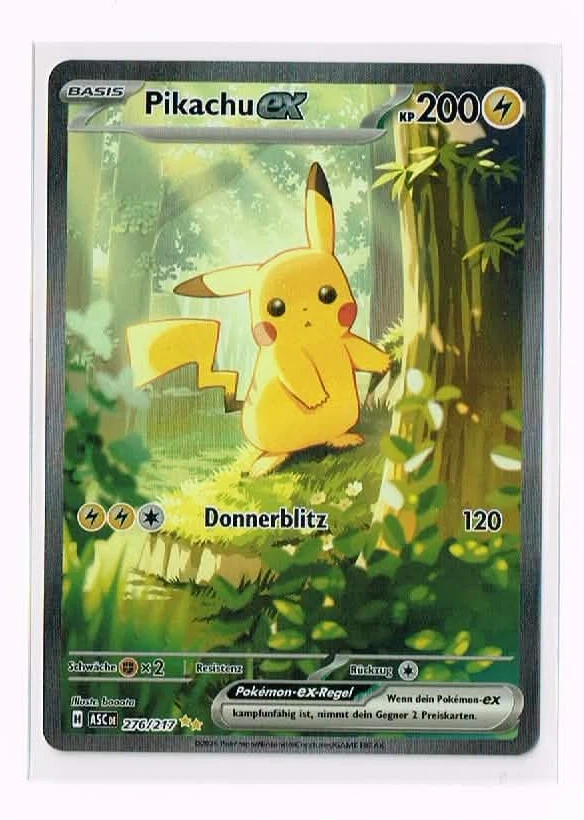Pikachu ex 276/217 Ascended Heroes front card photo in PokeToGrade pregrading report