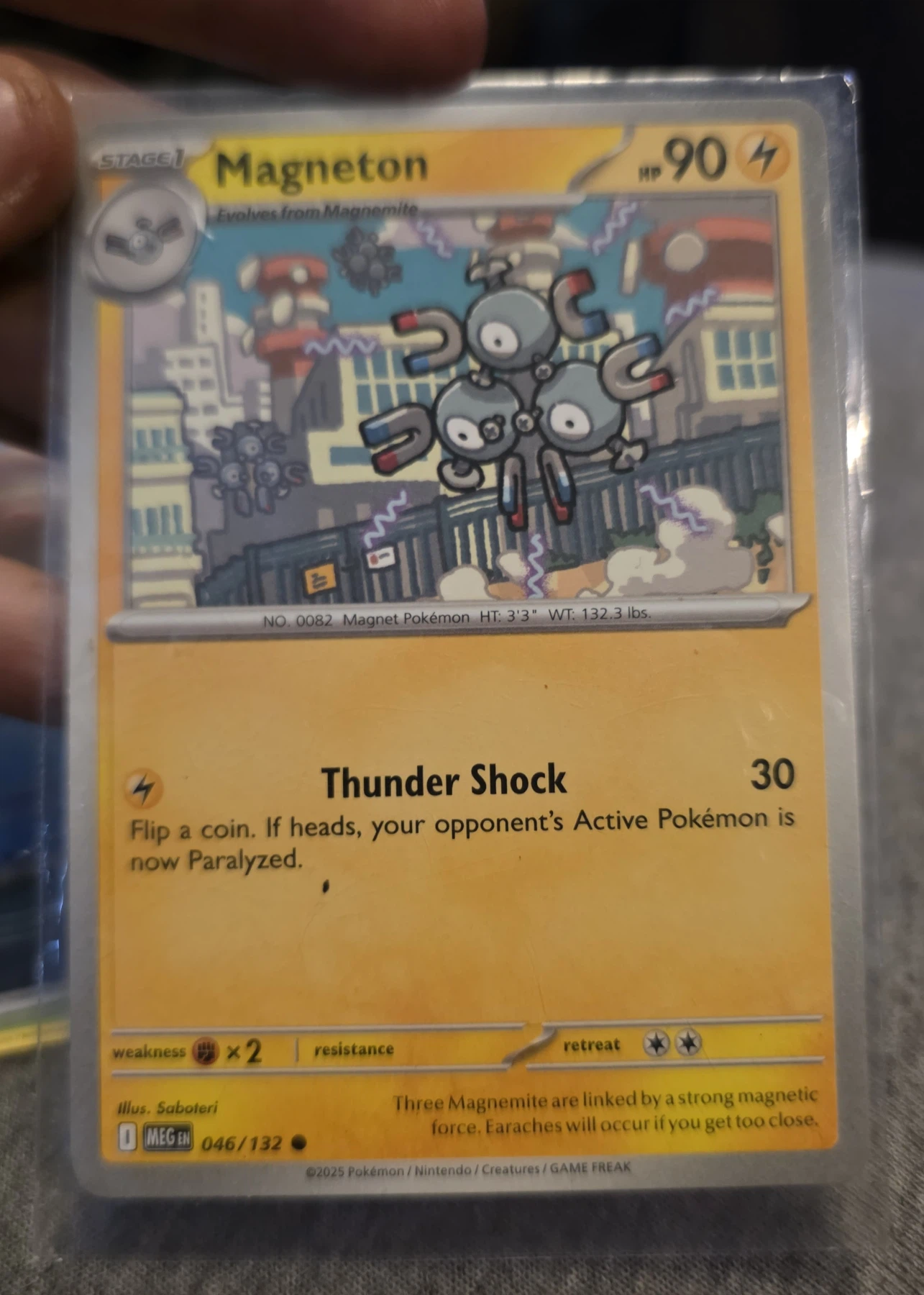 Magneton 046/132 Mega Evolution front card photo in PokeToGrade pregrading report