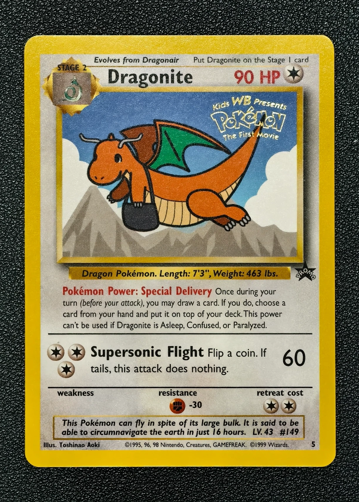 Dragonite 005/53 Wizards Black Star Promos front card photo in PokeToGrade pregrading report