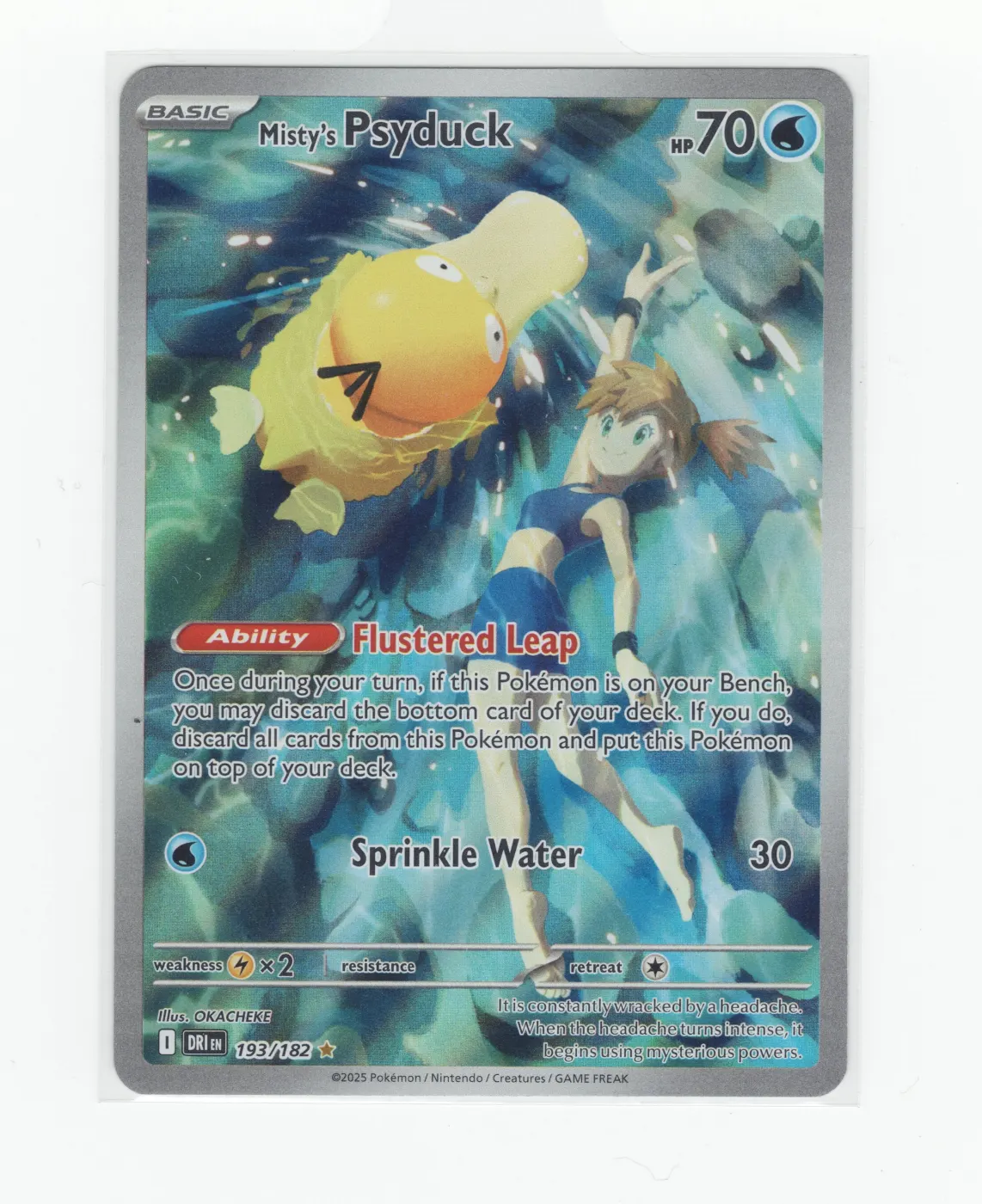 Misty's Psyduck 193/182 Destined Rivals front card photo in PokeToGrade pregrading report