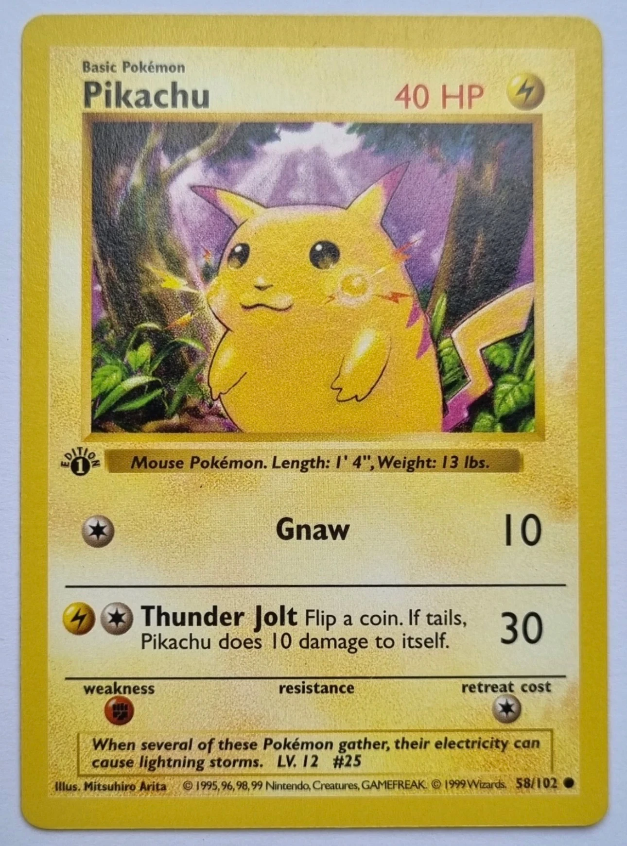 Pikachu 058/102 Base Set front card photo in PokeToGrade pregrading report