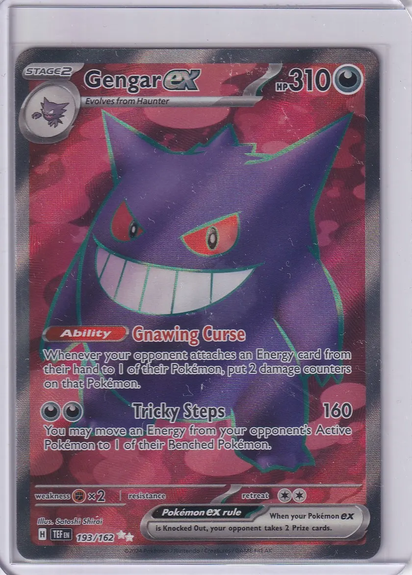 Gengar ex 193/162 Temporal Forces front card photo in PokeToGrade pregrading report
