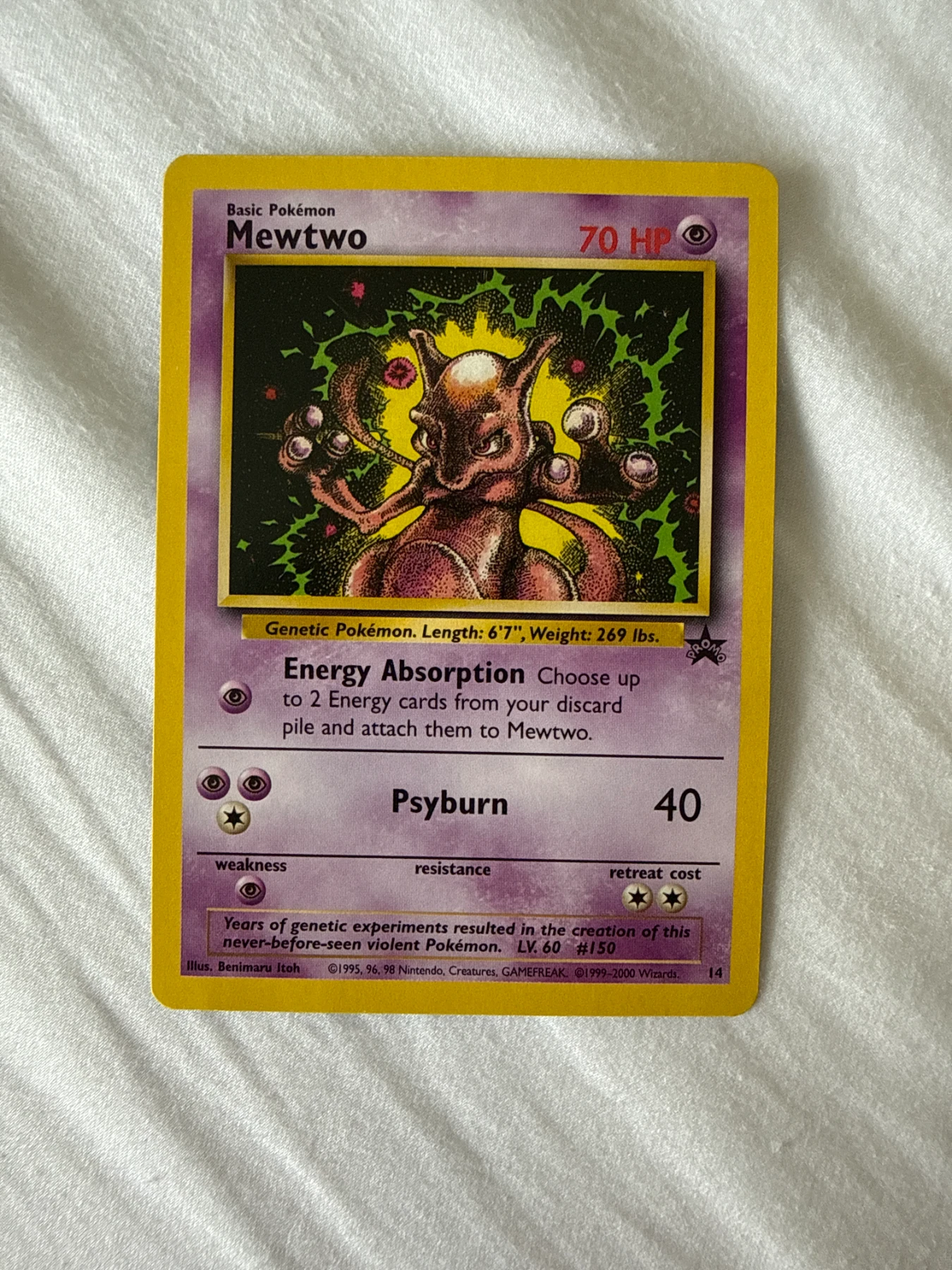 Mewtwo 014/53 Wizards Black Star Promos front card photo in PokeToGrade pregrading report