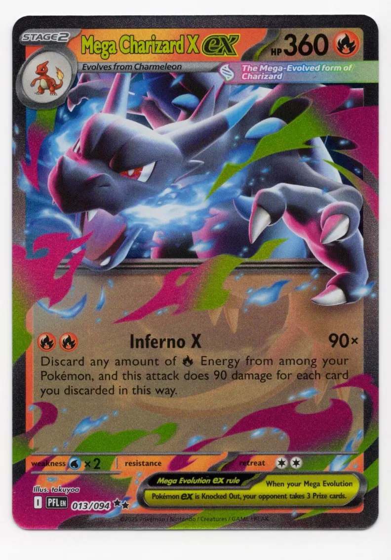 Mega Charizard X ex 013/94 Phantasmal Flames front card photo in PokeToGrade pregrading report