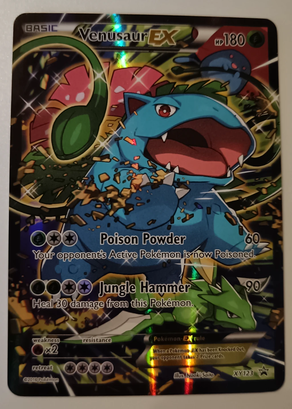 Venusaur EX XY123/211 XY Black Star Promos front card photo in PokeToGrade pregrading report