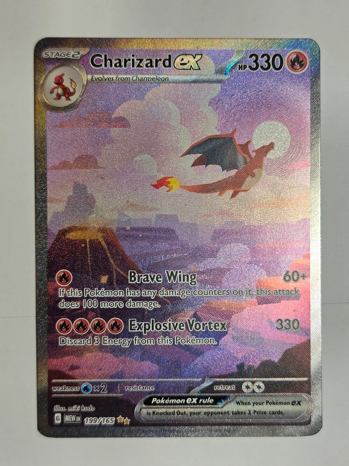 Charizard ex 199/165 151 front card photo in PokeToGrade pregrading report