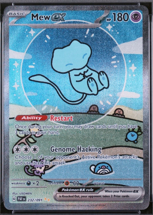 Mew ex 232/91 Paldean Fates front card photo in PokeToGrade pregrading report