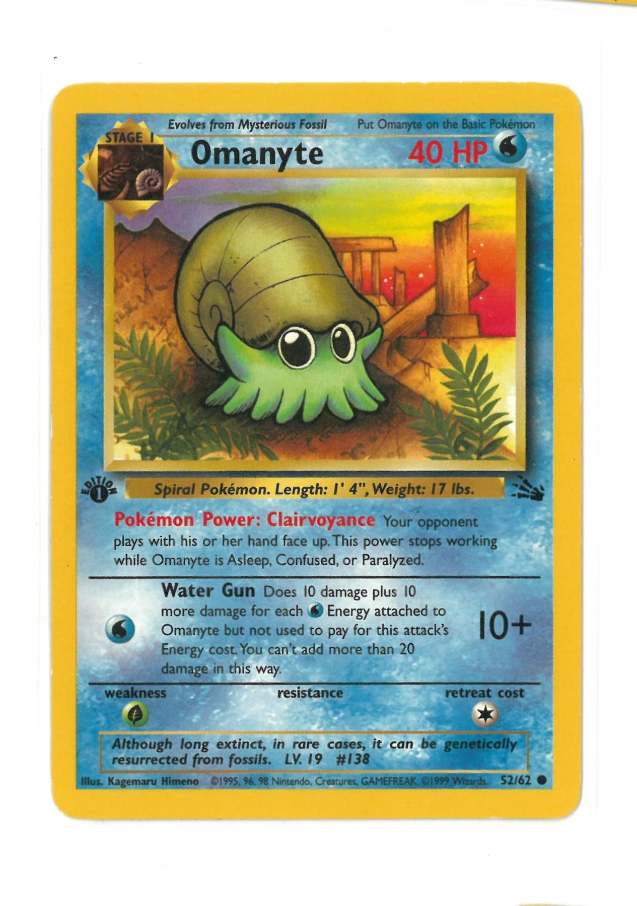 Omanyte 057/110 Legendary Collection front card photo in PokeToGrade pregrading report