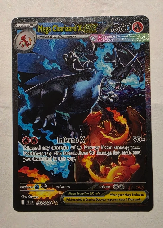 Mega Charizard X ex 125/94 Phantasmal Flames front card photo in PokeToGrade pregrading report
