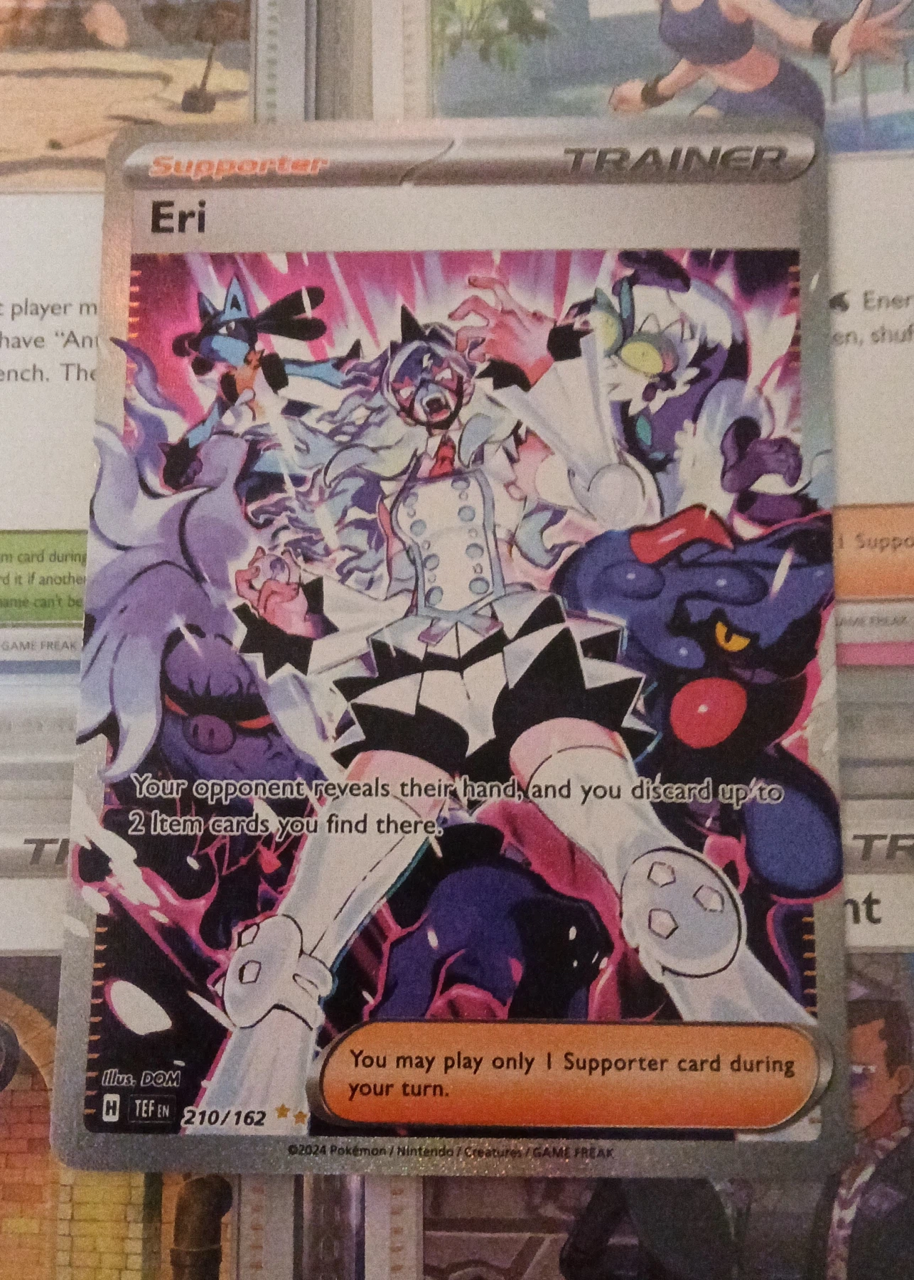 Eri 210/162 Temporal Forces front card photo in PokeToGrade pregrading report