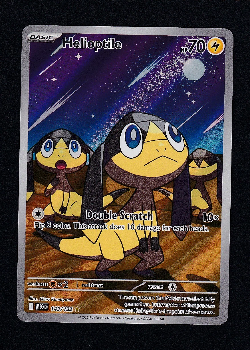 Helioptile 143/132 Mega Evolution front card photo in PokeToGrade pregrading report