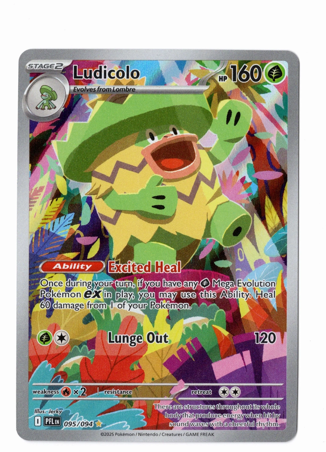 Ludicolo 095/94 Phantasmal Flames front card photo in PokeToGrade pregrading report