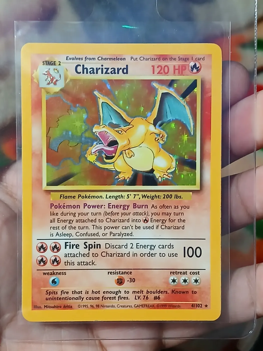 Charizard 004/102 Base Set front card photo in PokeToGrade pregrading report