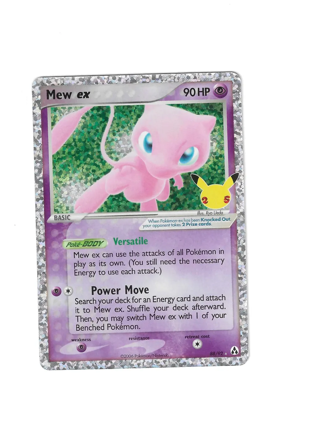 Mew ex 088/92 Celebrations front card photo in PokeToGrade pregrading report