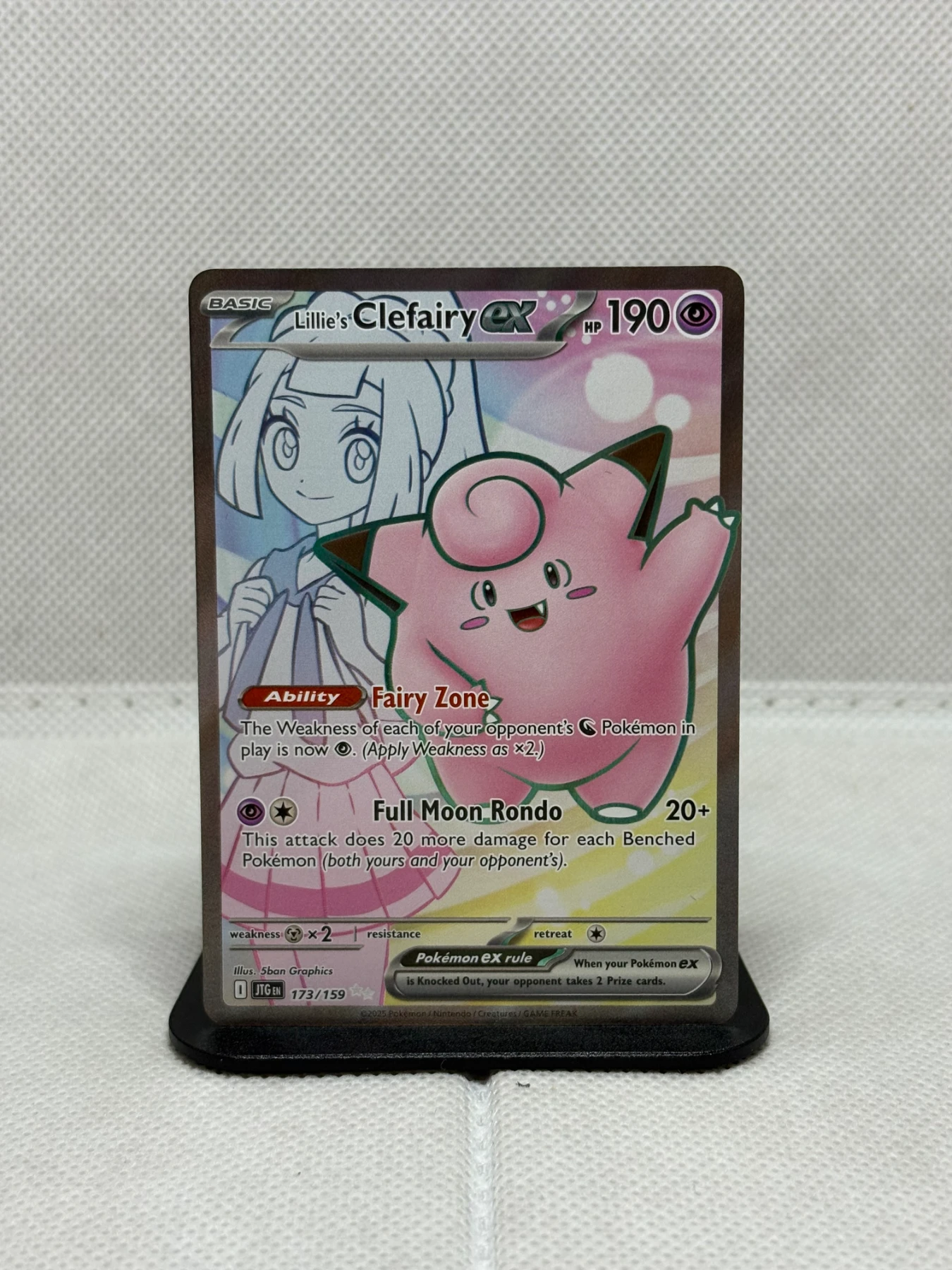 Lillie's Clefairy ex 173/159 Journey Together front card photo in PokeToGrade pregrading report
