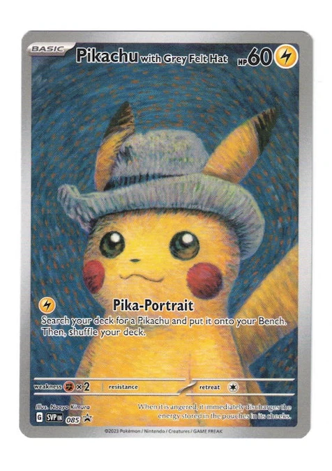 Pikachu with Grey Felt Hat 085/225 SVP Black Star Promos front card photo in PokeToGrade pregrading report
