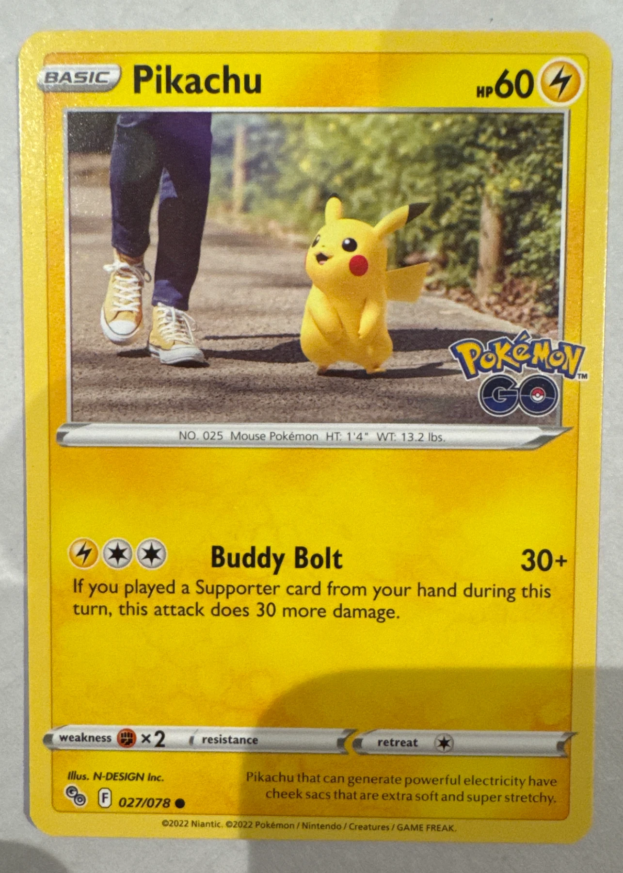 Pikachu 027/78 Pokémon GO front card photo in PokeToGrade pregrading report