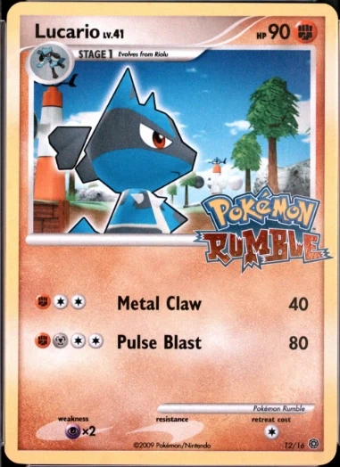 Lucario 012/16 Pokémon Rumble front card photo in PokeToGrade pregrading report