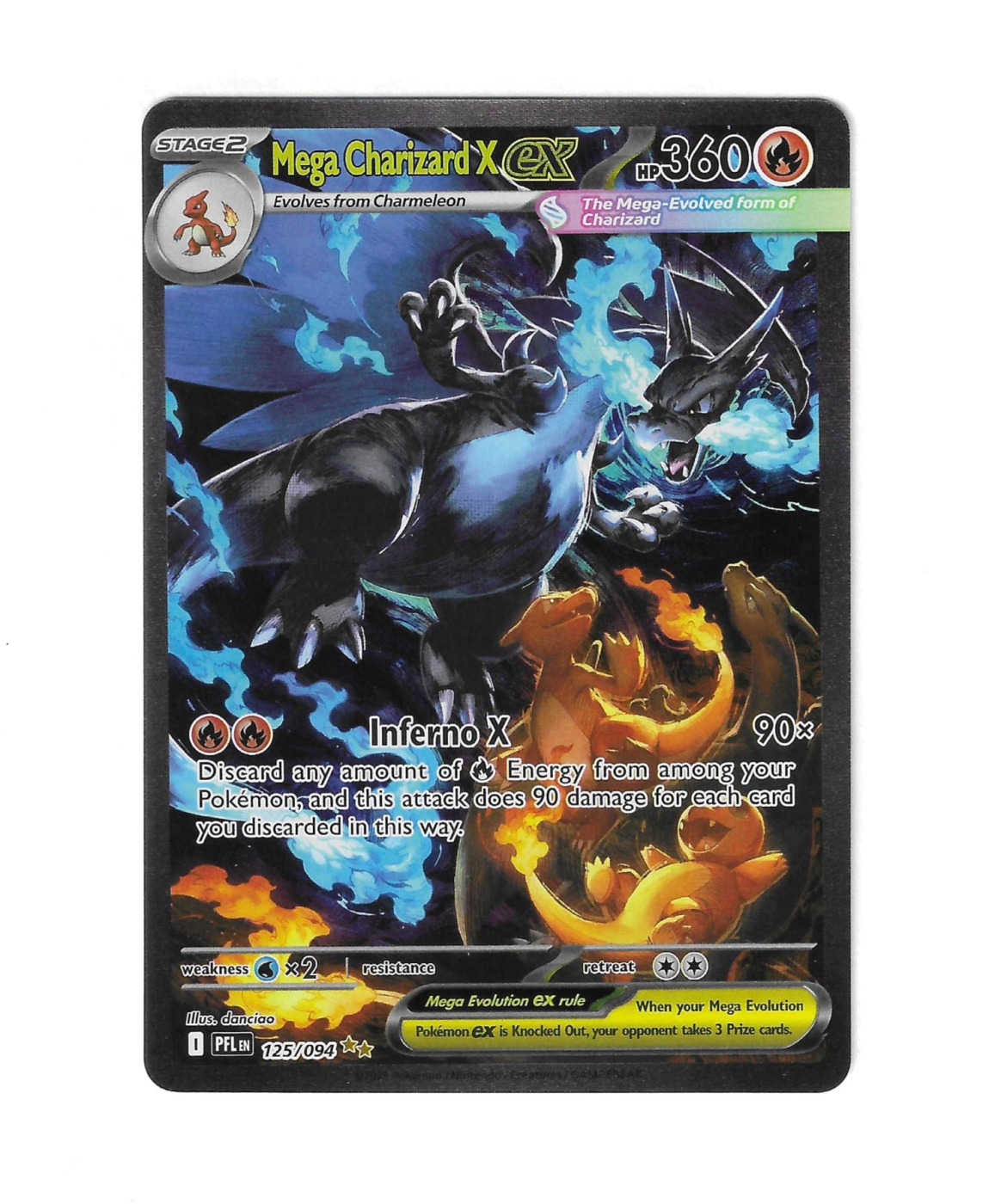 Mega Charizard X ex 125/94 Phantasmal Flames front card photo in PokeToGrade pregrading report