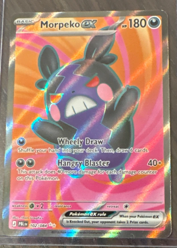 Morpeko ex 102/84 Pitch Black front card photo in PokeToGrade pregrading report