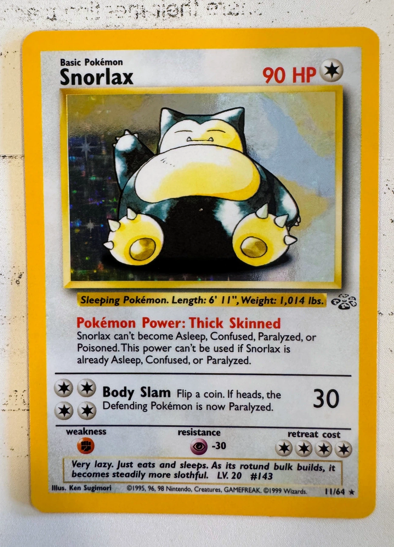 Snorlax 011/64 Jungle front card photo in PokeToGrade pregrading report