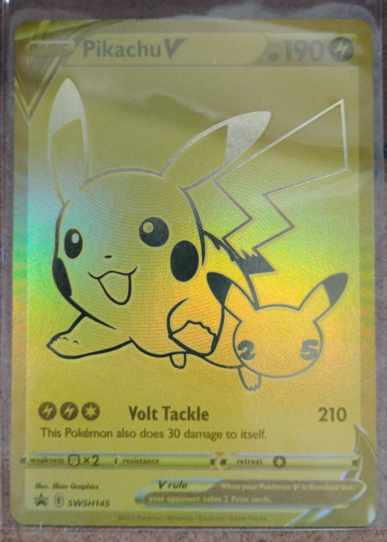 Pikachu V SWSH145/307 SWSH Black Star Promos front card photo in PokeToGrade pregrading report