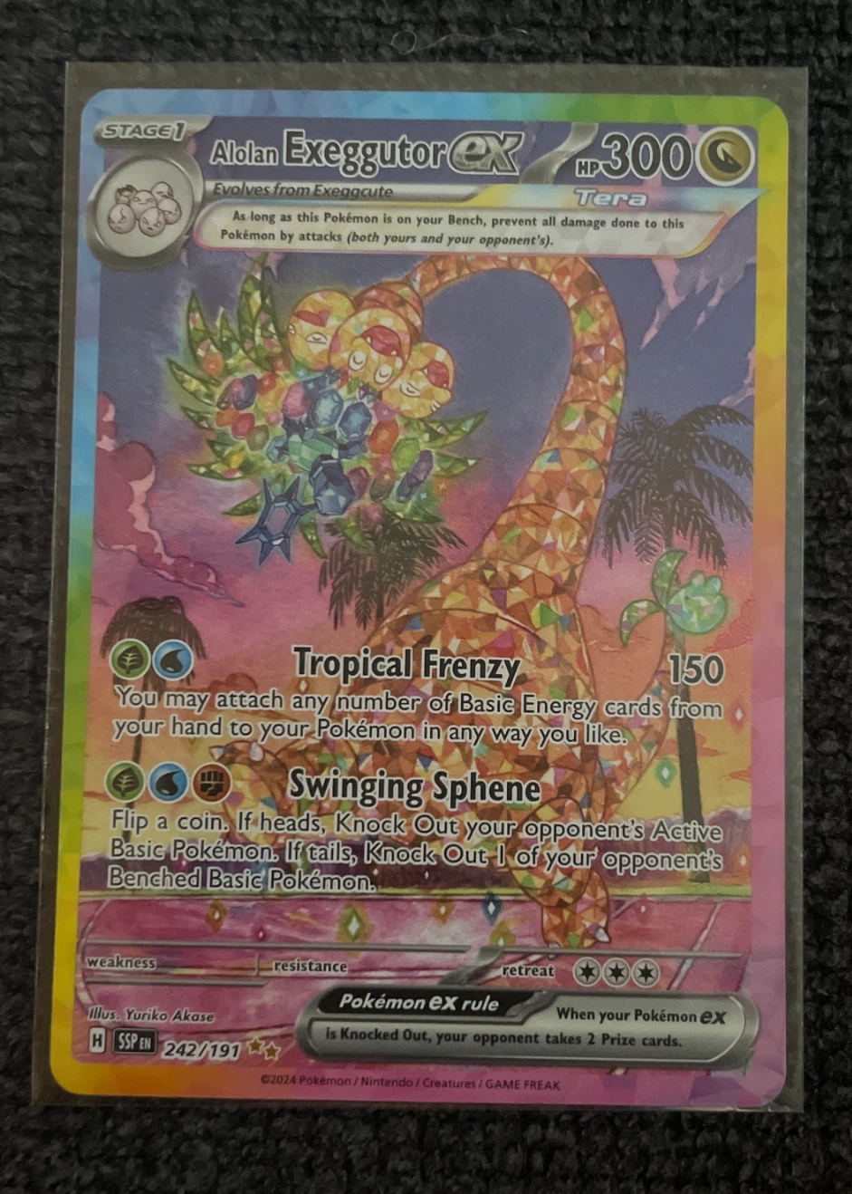 Alolan Exeggutor ex 242/191 Surging Sparks front card photo in PokeToGrade pregrading report