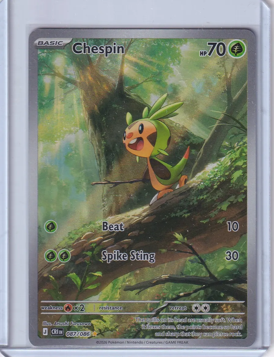 Chespin 087/86 Chaos Rising front card photo in PokeToGrade pregrading report