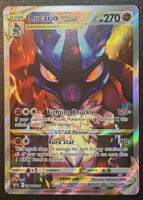 Lucario VSTAR SWSH291/307 SWSH Black Star Promos front card photo in PokeToGrade pregrading report