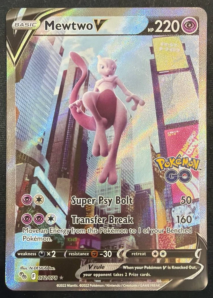Mewtwo V 072/78 Pokémon GO front card photo in PokeToGrade pregrading report