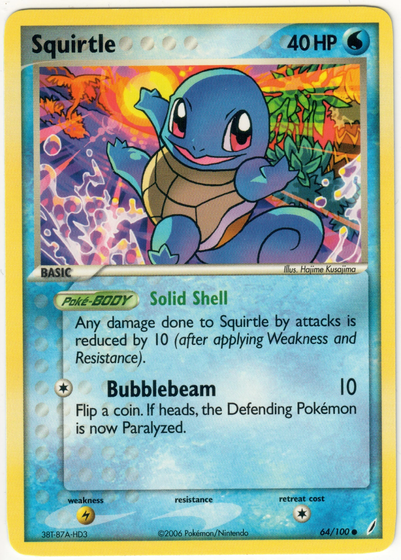 Squirtle 064/100 Crystal Guardians front card photo in PokeToGrade pregrading report