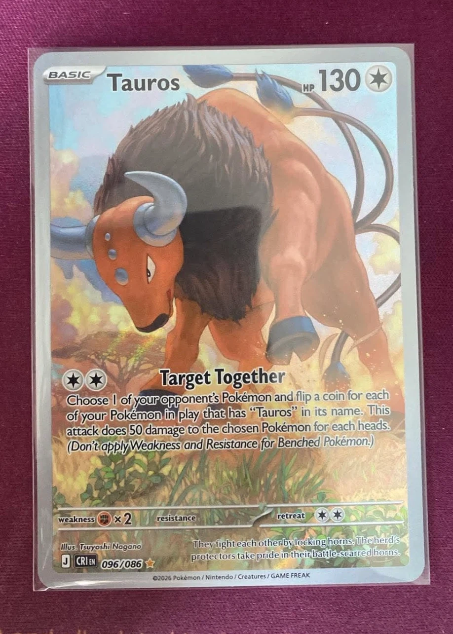 Tauros 096/86 Chaos Rising front card photo in PokeToGrade pregrading report
