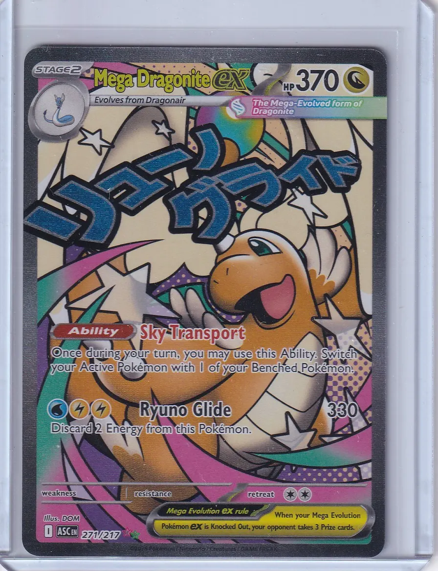 Mega Dragonite ex 271/217 Ascended Heroes front card photo in PokeToGrade pregrading report