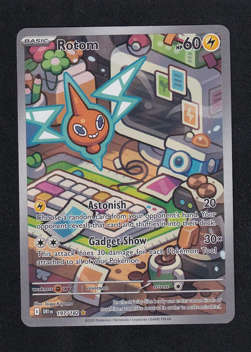 Rotom 197/182 Destined Rivals front card photo in PokeToGrade pregrading report
