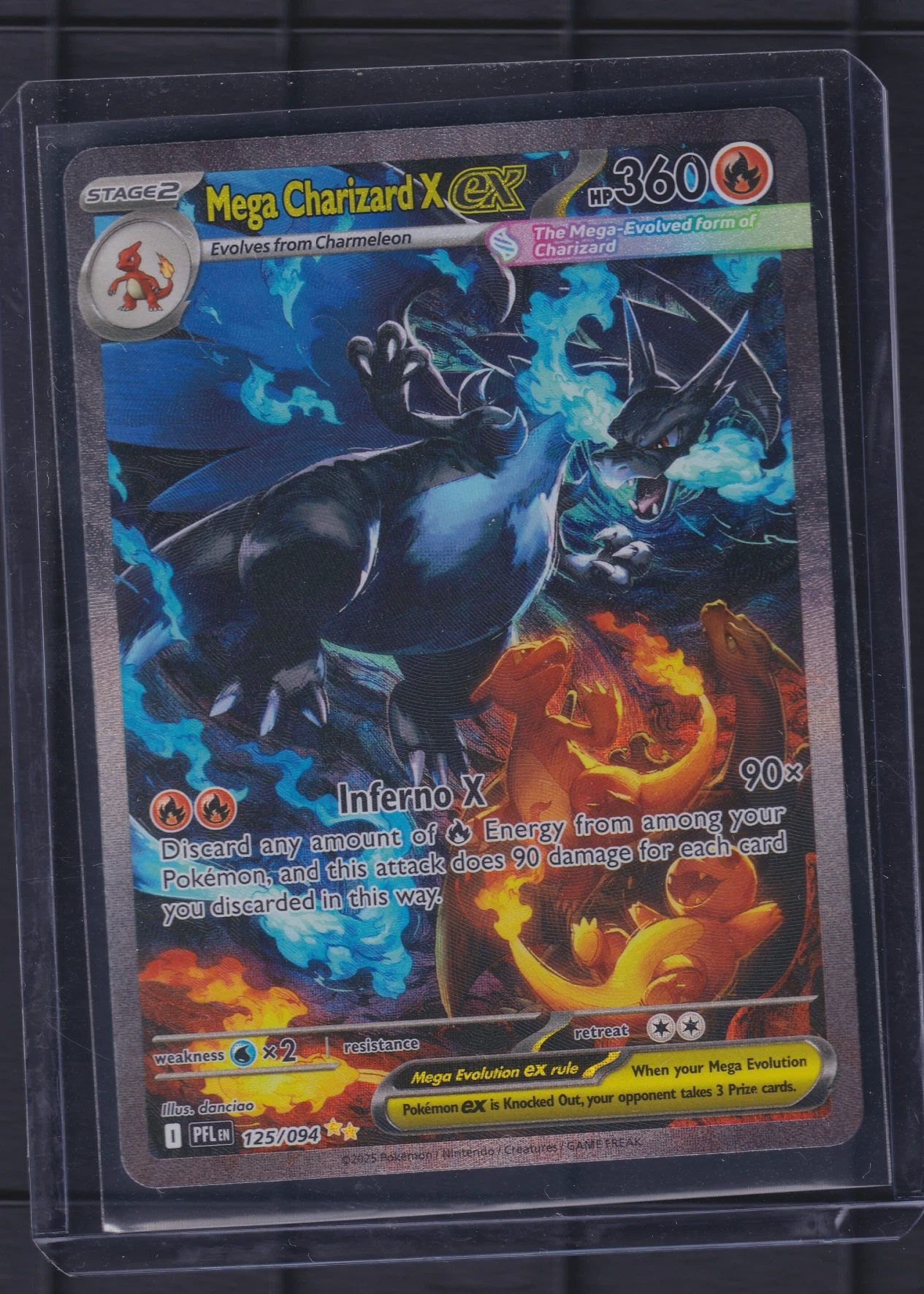 Mega Charizard X ex 125/94 Phantasmal Flames front card photo in PokeToGrade pregrading report