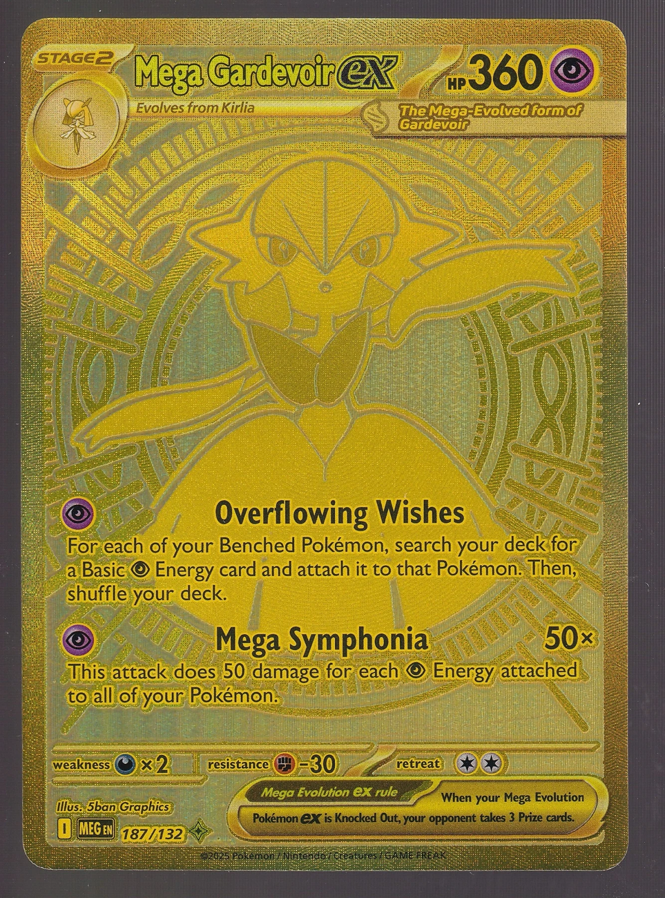 Mega Gardevoir ex 187/132 Mega Evolution front card photo in PokeToGrade pregrading report