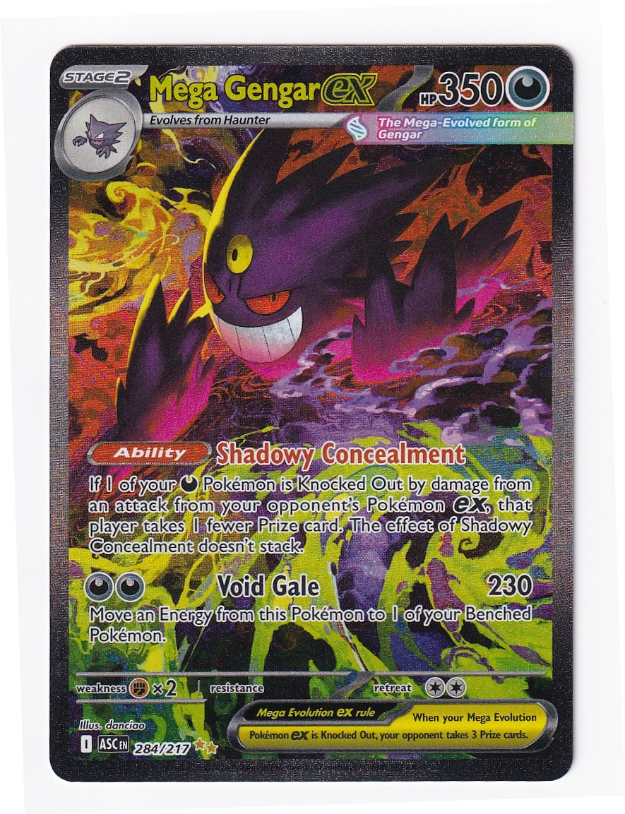 Mega Gengar ex 284/217 Ascended Heroes front card photo in PokeToGrade pregrading report