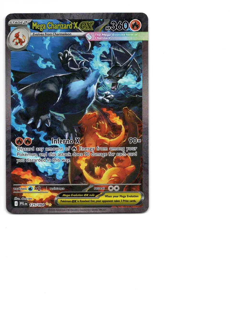 Mega Charizard X ex 125/94 Phantasmal Flames front card photo in PokeToGrade pregrading report